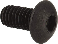 Unbrako - M4x0.70 Metric Coarse Hex Socket Drive, Button Screw - Alloy Steel, Black Oxide Finish, 8mm Length Under Head - Apex Tool & Supply