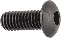 Unbrako - M4x0.70 Metric Coarse Hex Socket Drive, Button Screw - Alloy Steel, Black Oxide Finish, 10mm Length Under Head - Apex Tool & Supply