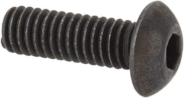 Unbrako - M4x0.70 Metric Coarse Hex Socket Drive, Button Screw - Alloy Steel, Black Oxide Finish, 12mm Length Under Head - Apex Tool & Supply