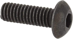 Unbrako - M4x0.70 Metric Coarse Hex Socket Drive, Button Screw - Alloy Steel, Black Oxide Finish, 12mm Length Under Head - Apex Tool & Supply