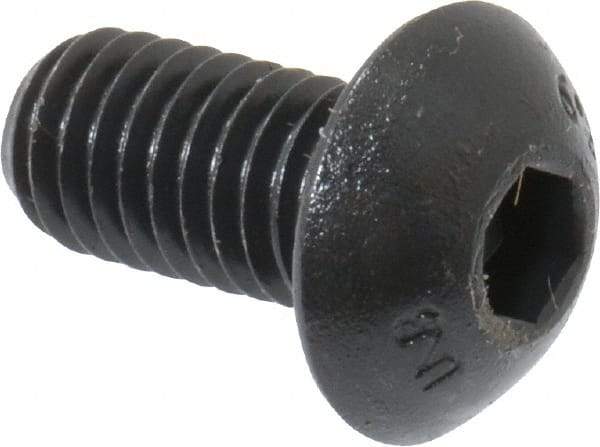 Unbrako - M5x0.80 Metric Coarse Hex Socket Drive, Button Screw - Alloy Steel, Black Oxide Finish, 10mm Length Under Head - Apex Tool & Supply