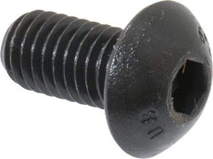 Unbrako - M5x0.80 Metric Coarse Hex Socket Drive, Button Screw - Alloy Steel, Black Oxide Finish, 10mm Length Under Head - Apex Tool & Supply