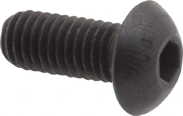 Unbrako - M5x0.80 Metric Coarse Hex Socket Drive, Button Screw - Alloy Steel, Black Oxide Finish, 12mm Length Under Head - Apex Tool & Supply