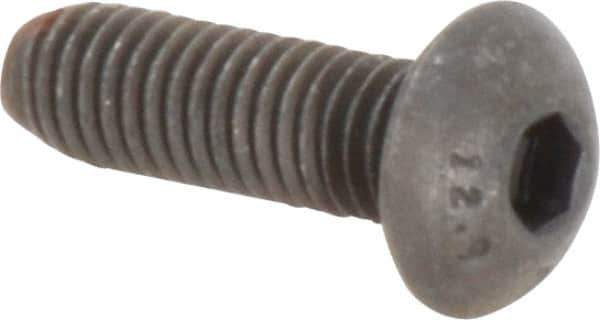 Unbrako - M5x0.80 Metric Coarse Hex Socket Drive, Button Screw - Alloy Steel, Black Oxide Finish, 16mm Length Under Head - Apex Tool & Supply