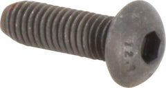 Unbrako - M5x0.80 Metric Coarse Hex Socket Drive, Button Screw - Alloy Steel, Black Oxide Finish, 16mm Length Under Head - Apex Tool & Supply