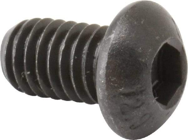 Unbrako - M6x1.00 Metric Coarse Hex Socket Drive, Button Screw - Alloy Steel, Black Oxide Finish, 10mm Length Under Head - Apex Tool & Supply