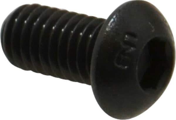 Unbrako - M6x1.00 Metric Coarse Hex Socket Drive, Button Screw - Alloy Steel, Black Oxide Finish, 12mm Length Under Head - Apex Tool & Supply