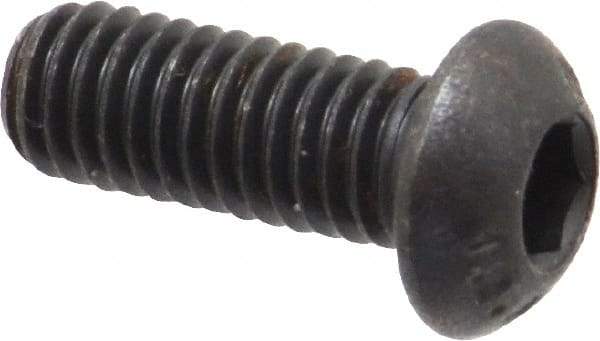 Unbrako - M6x1.00 Metric Coarse Hex Socket Drive, Button Screw - Alloy Steel, Black Oxide Finish, 16mm Length Under Head - Apex Tool & Supply