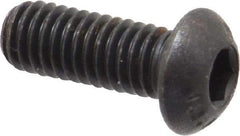 Unbrako - M6x1.00 Metric Coarse Hex Socket Drive, Button Screw - Alloy Steel, Black Oxide Finish, 16mm Length Under Head - Apex Tool & Supply