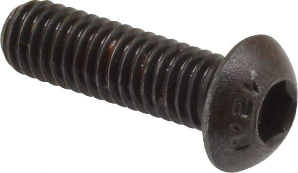 Unbrako - M6x1.00 Metric Coarse Hex Socket Drive, Button Screw - Alloy Steel, Black Oxide Finish, 20mm Length Under Head - Apex Tool & Supply