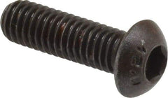 Unbrako - M6x1.00 Metric Coarse Hex Socket Drive, Button Screw - Alloy Steel, Black Oxide Finish, 20mm Length Under Head - Apex Tool & Supply