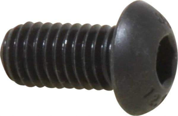 Unbrako - M8x1.25 Metric Coarse Hex Socket Drive, Button Screw - Alloy Steel, Black Oxide Finish, 16mm Length Under Head - Apex Tool & Supply