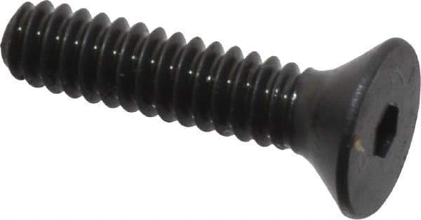 Unbrako - #4-40 UNC Hex Socket Drive, 82° Flat Screw - Alloy Steel, Black Oxide Finish, 1/2" OAL - Apex Tool & Supply