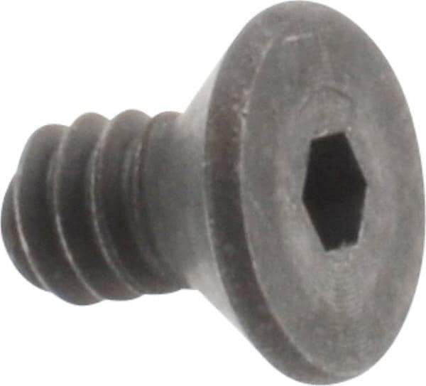 Unbrako - #6-32 UNC Hex Socket Drive, 82° Flat Screw - Alloy Steel, Black Oxide Finish, 1/4" OAL - Apex Tool & Supply