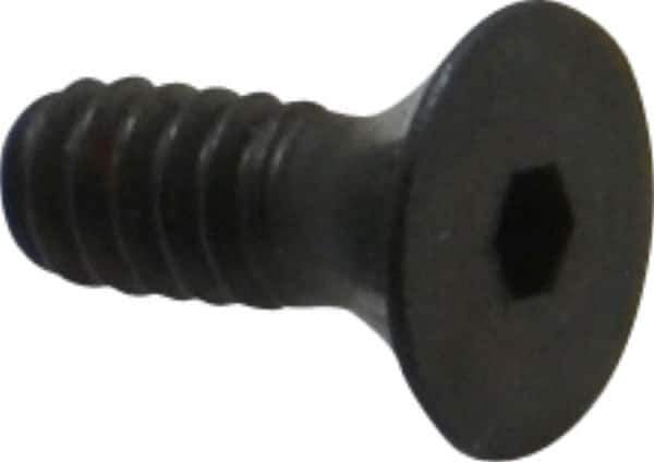 Unbrako - #6-32 UNC Hex Socket Drive, 82° Flat Screw - Alloy Steel, Black Oxide Finish, 3/8" OAL - Apex Tool & Supply