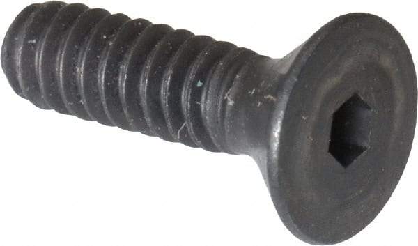 Unbrako - #6-32 UNC Hex Socket Drive, 82° Flat Screw - Alloy Steel, Black Oxide Finish, 1/2" OAL - Apex Tool & Supply