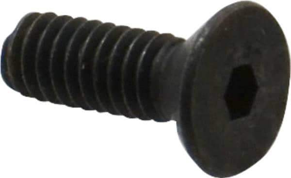 Unbrako - #8-32 UNC Hex Socket Drive, 82° Flat Screw - Alloy Steel, Black Oxide Finish, 1/2" OAL - Apex Tool & Supply