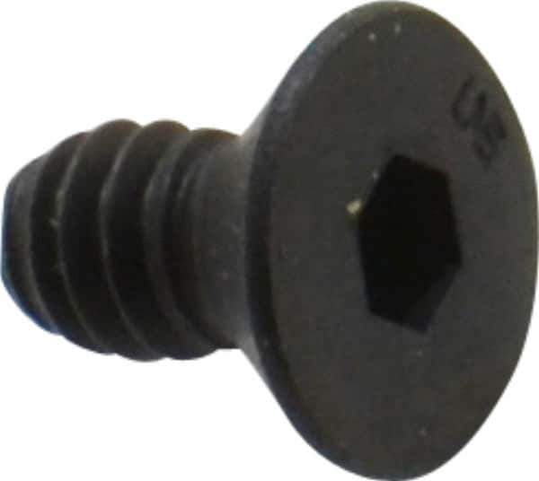 Unbrako - #10-24 UNC Hex Socket Drive, 82° Flat Screw - Alloy Steel, Black Oxide Finish, 3/8" OAL - Apex Tool & Supply