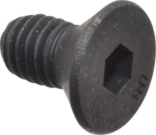 Unbrako - #10-32 UNF Hex Socket Drive, 82° Flat Screw - Alloy Steel, Black Oxide Finish, 3/8" OAL - Apex Tool & Supply
