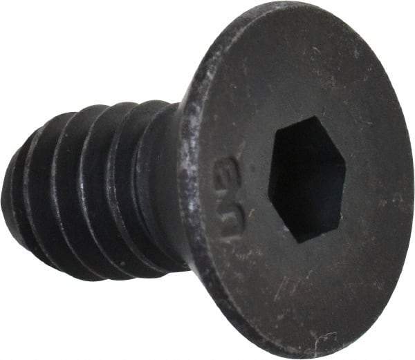 Unbrako - 1/4-20 UNC Hex Socket Drive, 82° Flat Screw - Alloy Steel, Black Oxide Finish, 1/2" OAL - Apex Tool & Supply