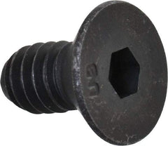Unbrako - 1/4-20 UNC Hex Socket Drive, 82° Flat Screw - Alloy Steel, Black Oxide Finish, 1/2" OAL - Apex Tool & Supply