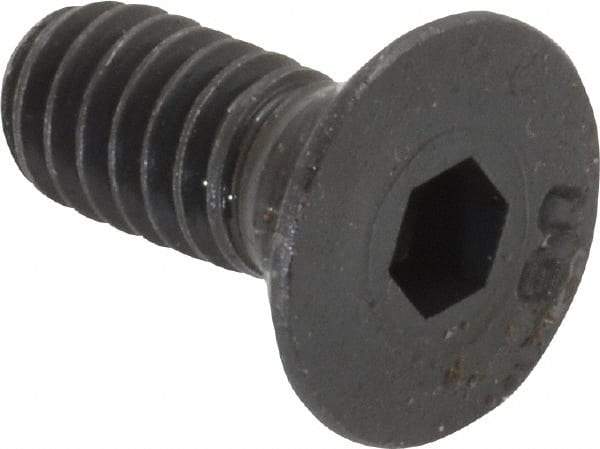Unbrako - 1/4-20 UNC Hex Socket Drive, 82° Flat Screw - Alloy Steel, Black Oxide Finish, 5/8" OAL - Apex Tool & Supply
