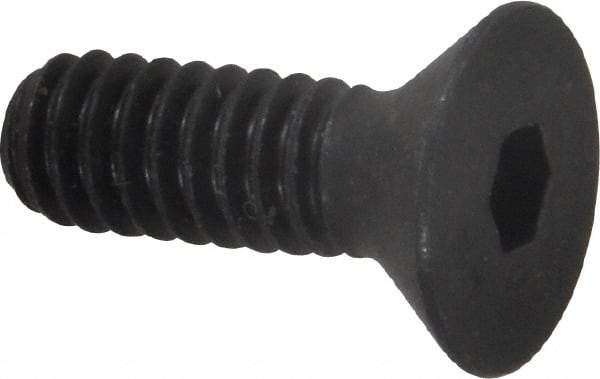 Unbrako - 1/4-20 UNC Hex Socket Drive, 82° Flat Screw - Alloy Steel, Black Oxide Finish, 3/4" OAL - Apex Tool & Supply