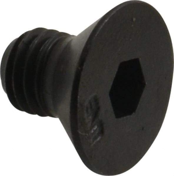 Unbrako - 1/4-28 UNF Hex Socket Drive, 82° Flat Screw - Alloy Steel, Black Oxide Finish, 3/8" OAL - Apex Tool & Supply