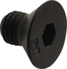 Unbrako - 1/4-28 UNF Hex Socket Drive, 82° Flat Screw - Alloy Steel, Black Oxide Finish, 3/8" OAL - Apex Tool & Supply