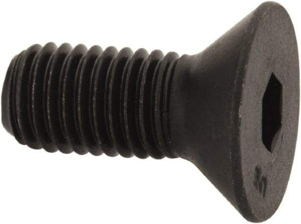 Unbrako - 1/4-28 UNF Hex Socket Drive, 82° Flat Screw - Alloy Steel, Black Oxide Finish, 5/8" OAL - Apex Tool & Supply