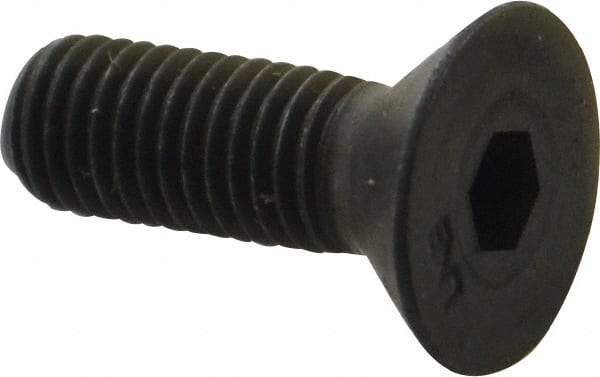 Unbrako - 1/4-28 UNF Hex Socket Drive, 82° Flat Screw - Alloy Steel, Black Oxide Finish, 3/4" OAL - Apex Tool & Supply