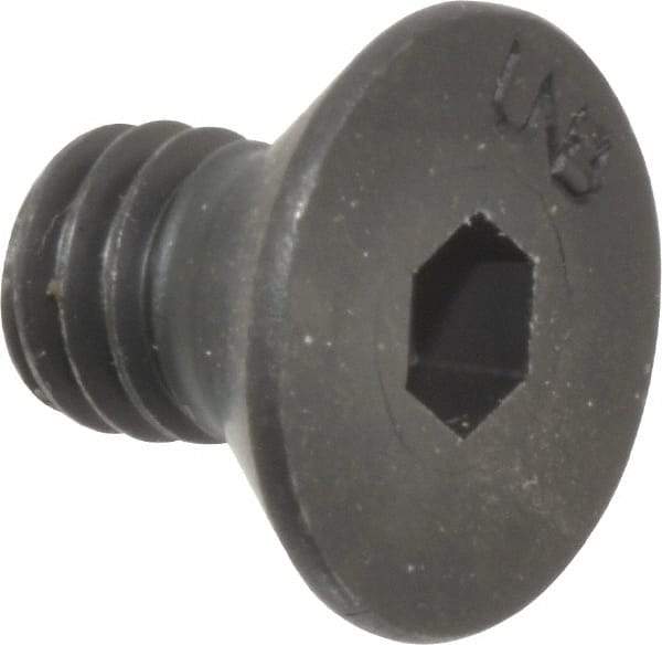 Unbrako - 5/16-18 UNC Hex Socket Drive, 82° Flat Screw - Alloy Steel, Black Oxide Finish, 1/2" OAL - Apex Tool & Supply