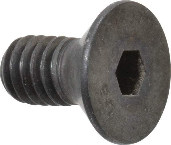 Unbrako - 5/16-18 UNC Hex Socket Drive, 82° Flat Screw - Alloy Steel, Black Oxide Finish, 5/8" OAL - Apex Tool & Supply