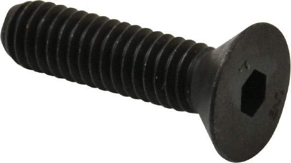 Unbrako - 5/16-18 UNC Hex Socket Drive, 82° Flat Screw - Alloy Steel, Black Oxide Finish, 1-1/4" OAL - Apex Tool & Supply
