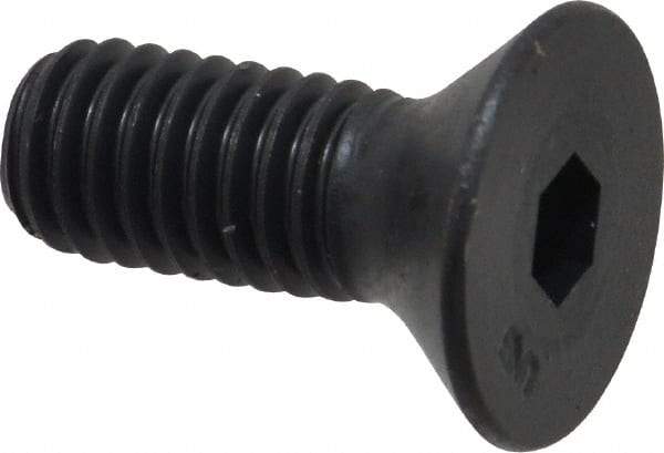 Unbrako - 3/8-16 UNC Hex Socket Drive, 82° Flat Screw - Alloy Steel, Black Oxide Finish, 1" OAL - Apex Tool & Supply
