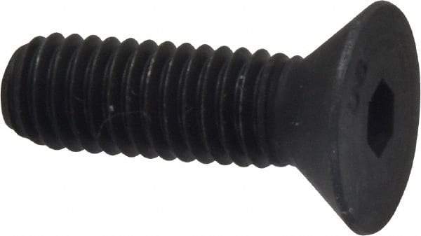 Unbrako - 3/8-16 UNC Hex Socket Drive, 82° Flat Screw - Alloy Steel, Black Oxide Finish, 1-1/4" OAL - Apex Tool & Supply