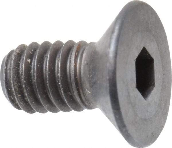 Unbrako - M4x0.70 Metric Coarse Hex Socket Drive, 90 to 92° Flat Screw - Grade 12.9 Alloy Steel, Black Oxide Finish, 8mm OAL - Apex Tool & Supply