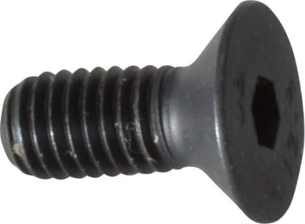 Unbrako - M5x0.80 Metric Coarse Hex Socket Drive, 90 to 92° Flat Screw - Grade 12.9 Alloy Steel, Black Oxide Finish, 12mm OAL - Apex Tool & Supply