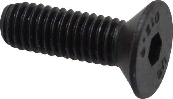 Unbrako - M5x0.80 Metric Coarse Hex Socket Drive, 90 to 92° Flat Screw - Grade 12.9 Alloy Steel, Black Oxide Finish, 16mm OAL - Apex Tool & Supply