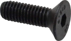 Unbrako - M5x0.80 Metric Coarse Hex Socket Drive, 90 to 92° Flat Screw - Grade 12.9 Alloy Steel, Black Oxide Finish, 16mm OAL - Apex Tool & Supply