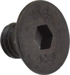 Unbrako - M8x1.25 Metric Coarse Hex Socket Drive, 90 to 92° Flat Screw - Grade 12.9 Alloy Steel, Black Oxide Finish, 10mm OAL - Apex Tool & Supply