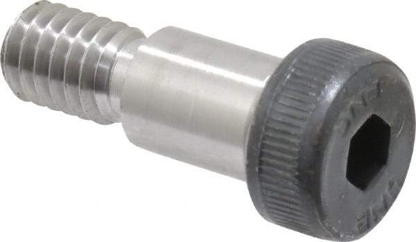 Unbrako - 3/8 x 1/2" Shoulder Diam x Length, 5/16-18, Shoulder Screw - 0.24 to 0.25" Head Height, 0.543 to 0.562" Head Diam, Grade 8 Alloy Steel, 3/16" Hex Socket Drive - Apex Tool & Supply