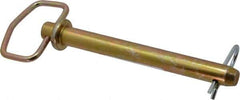 Made in USA - 3/4" Pin Diam, 7" Long, Zinc Plated Steel Pull Ring Hitch Pin - 6-1/4" Usable Length - Apex Tool & Supply