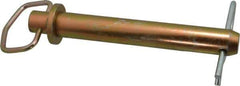 Made in USA - 1-1/8" Pin Diam, 7-3/4" Long, Zinc Plated Steel Pull Ring Hitch Pin - 7" Usable Length - Apex Tool & Supply