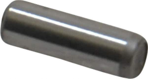 Unbrako - 1/8" Diam x 3/8" Pin Length Grade 8 Alloy Steel Oversized Dowel Pin - C 60 (Surface) & C 50-58 Hardness, 1,845 Lb Breaking Strength, 1 Beveled & 1 Rounded End - Apex Tool & Supply