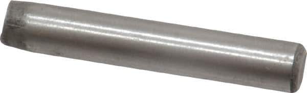 Unbrako - 1/4" Diam x 1-1/2" Pin Length Grade 8 Alloy Steel Oversized Dowel Pin - C 60 (Surface) & C 50-58 Hardness, 7,370 Lb Breaking Strength, 1 Beveled & 1 Rounded End - Apex Tool & Supply