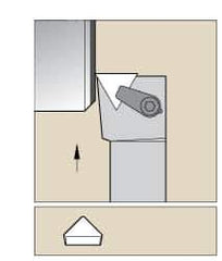 Kennametal - CTFP, Left Hand Cut, 0° Lead Angle, 1-1/4" Shank Height x 1" Shank Width, Positive Rake Indexable Turning Toolholder - 6" OAL, TP..42. Insert Compatibility, Series Kendex - Apex Tool & Supply