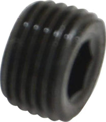 Unbrako - 1/8-27, 1/4" OAL, Alloy Steel Socket Pressure Plug - 7/8" Taper per Foot, 3/16" Hex Key - Apex Tool & Supply
