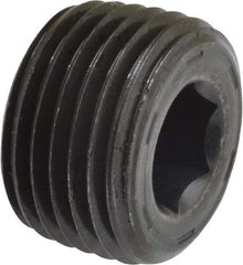 Unbrako - 1/2-14, 17/32" OAL, Alloy Steel Socket Pressure Plug - 7/8" Taper per Foot, 3/8" Hex Key - Apex Tool & Supply