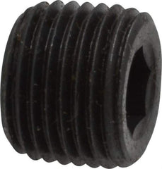 Unbrako - 1/8-27, 5/16" OAL, Alloy Steel Socket Pressure Plug - 3/4" Taper per Foot, 3/16" Hex Key - Apex Tool & Supply